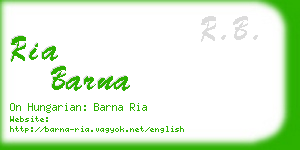 ria barna business card